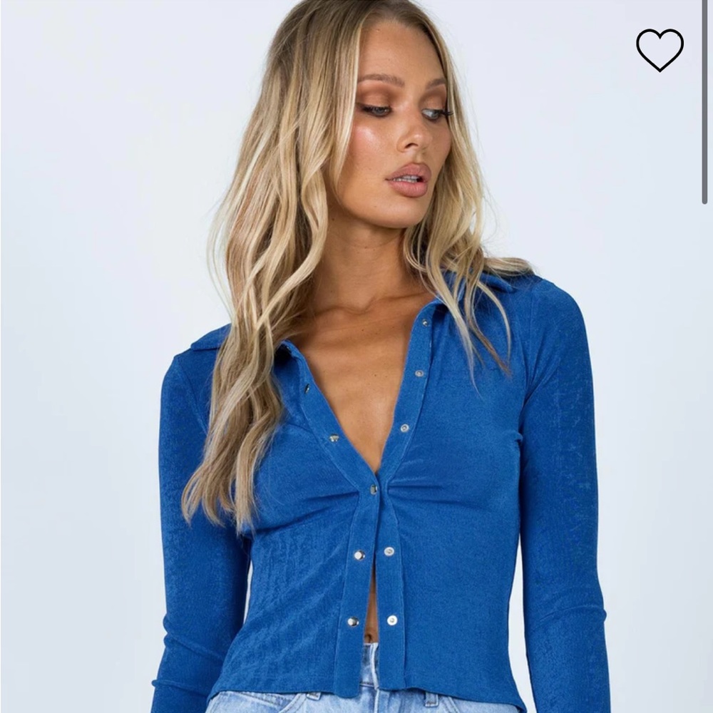 Elody Long Sleeve Top Blue Princess Polly